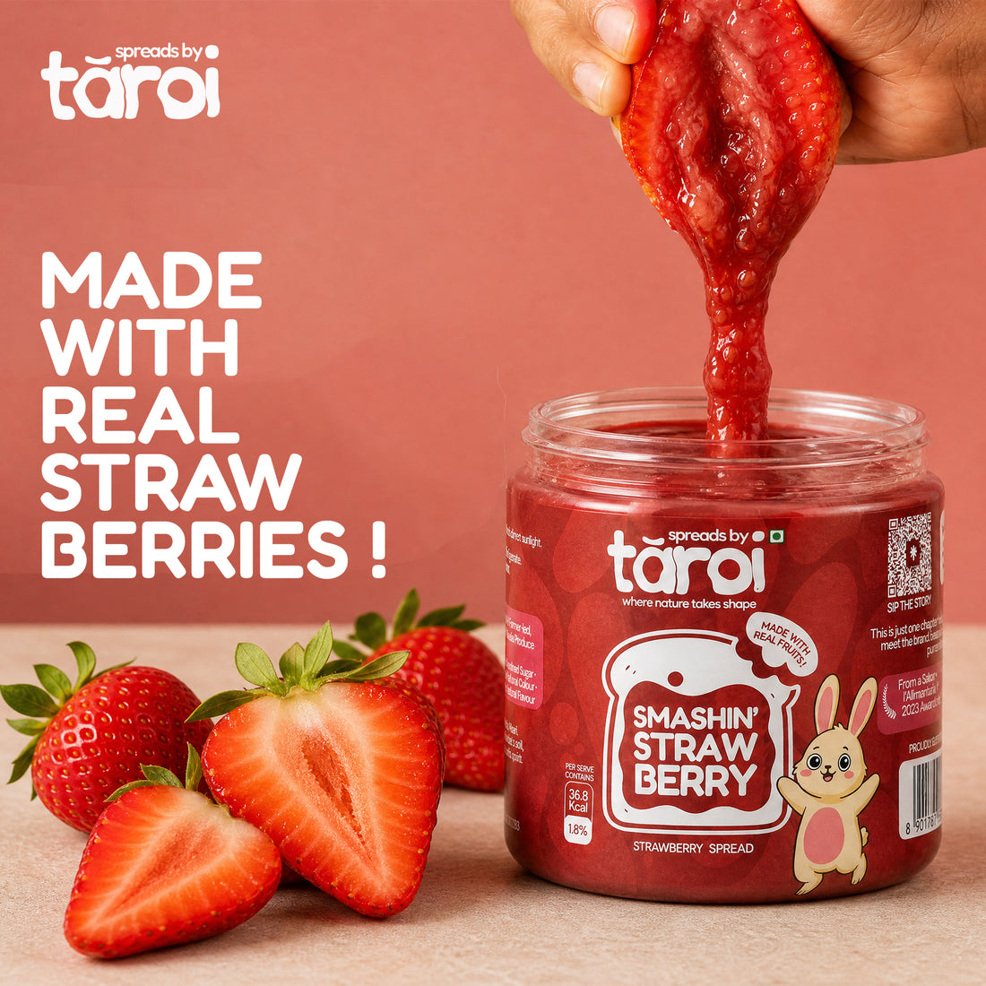 Taroi Strawberry Spread – 400 g | Real Strawberry Fruit Spread