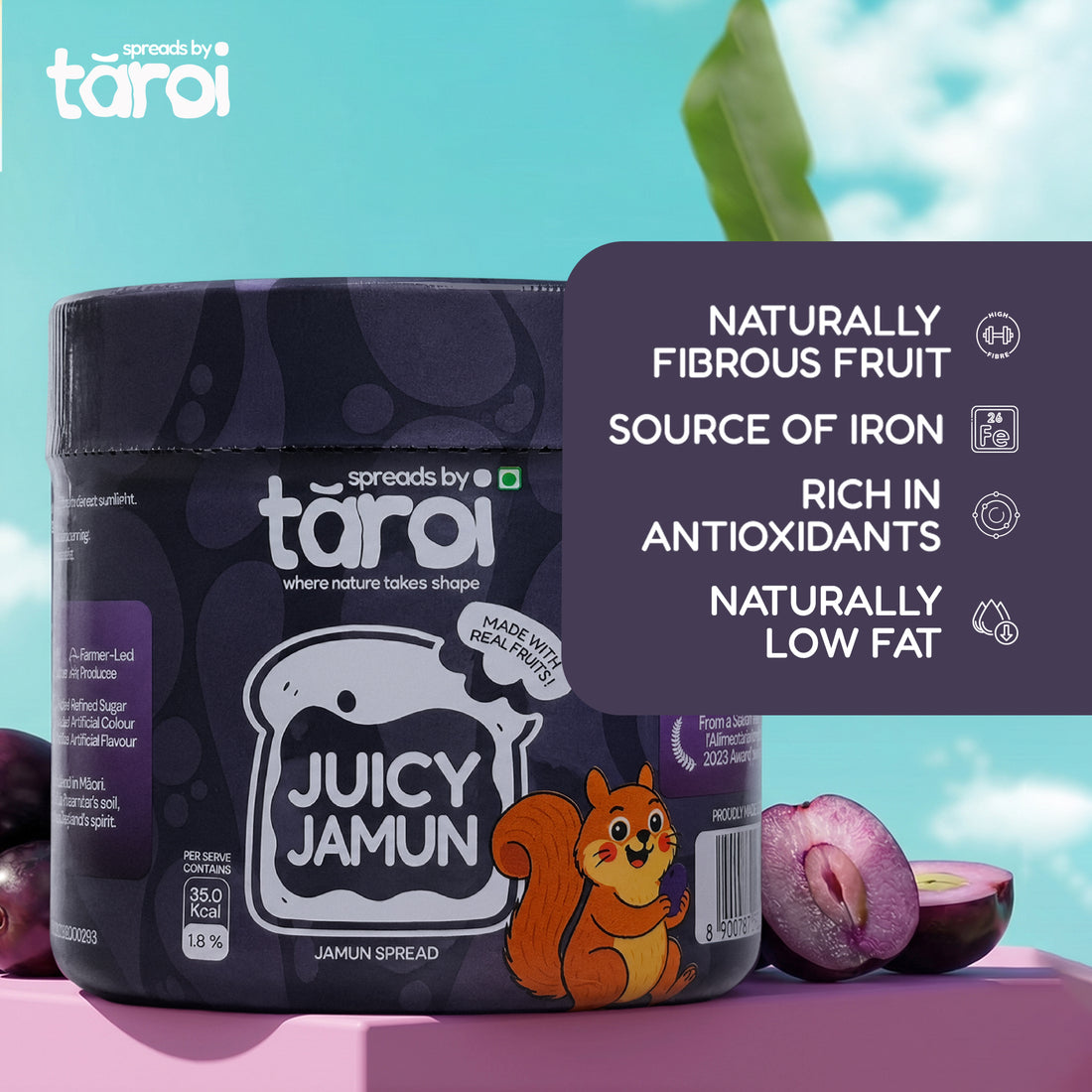 Taroi Jamun Spread – 400 g | Real Jamun Fruit Spread, No Added Sugar