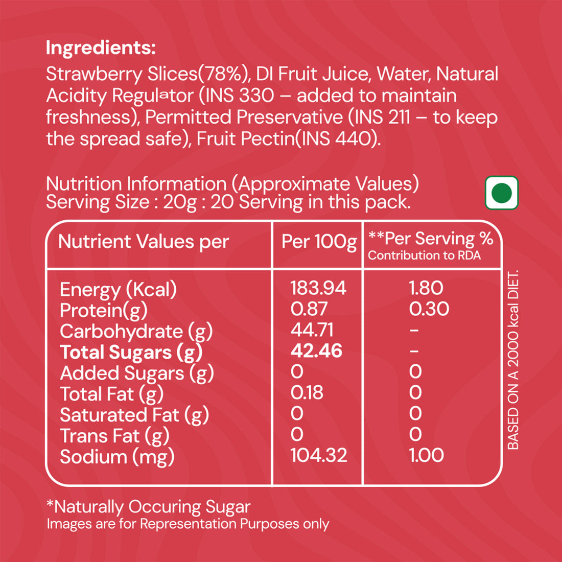 Taroi Strawberry Spread – 400 g | Real Strawberry Fruit Spread