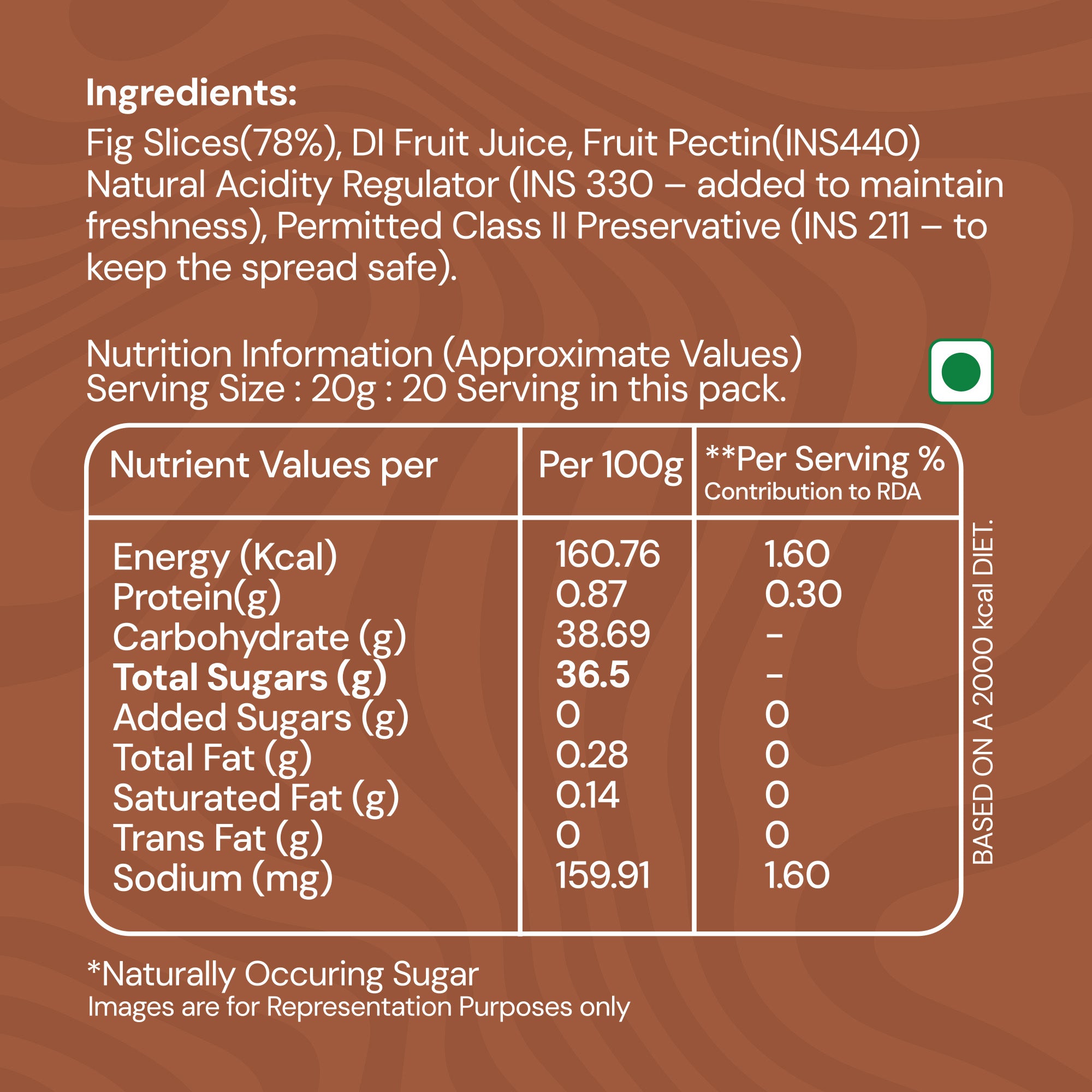 Taroi Super Fig Spread – 400 g | Real Fig Spread, No Added Sugar