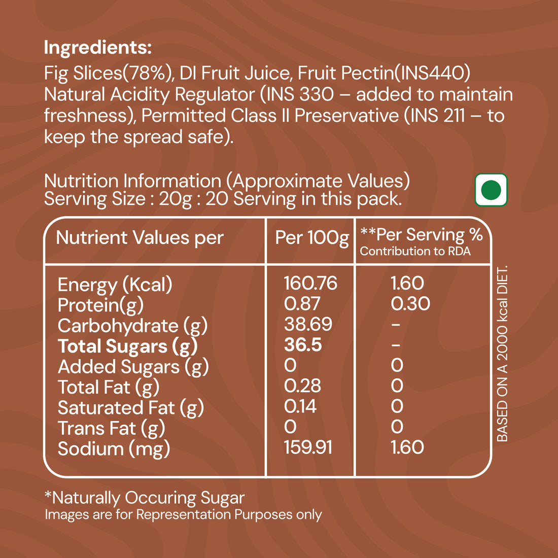 Taroi Super Fig Spread – 400 g | Real Fig Spread, No Added Sugar
