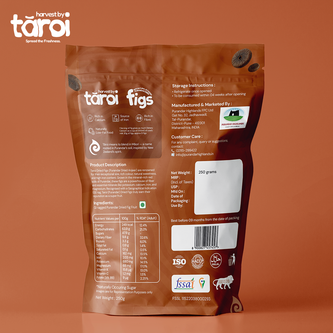 Tāroi Dry Super Figs – Premium Purandar Anjeer | GI Tagged