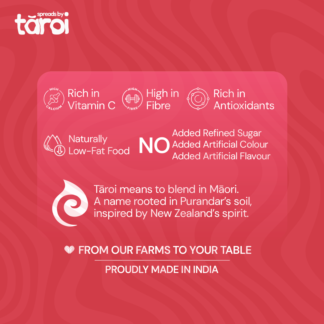 Tāroi Red Guava Spread – 400 g | Real Guava Fruit Spread, No Added Sugar