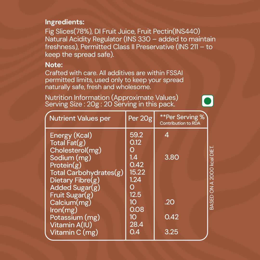 Tāroi Super Fig Spread – 400 g | Real Fig Spread, No Added Sugar