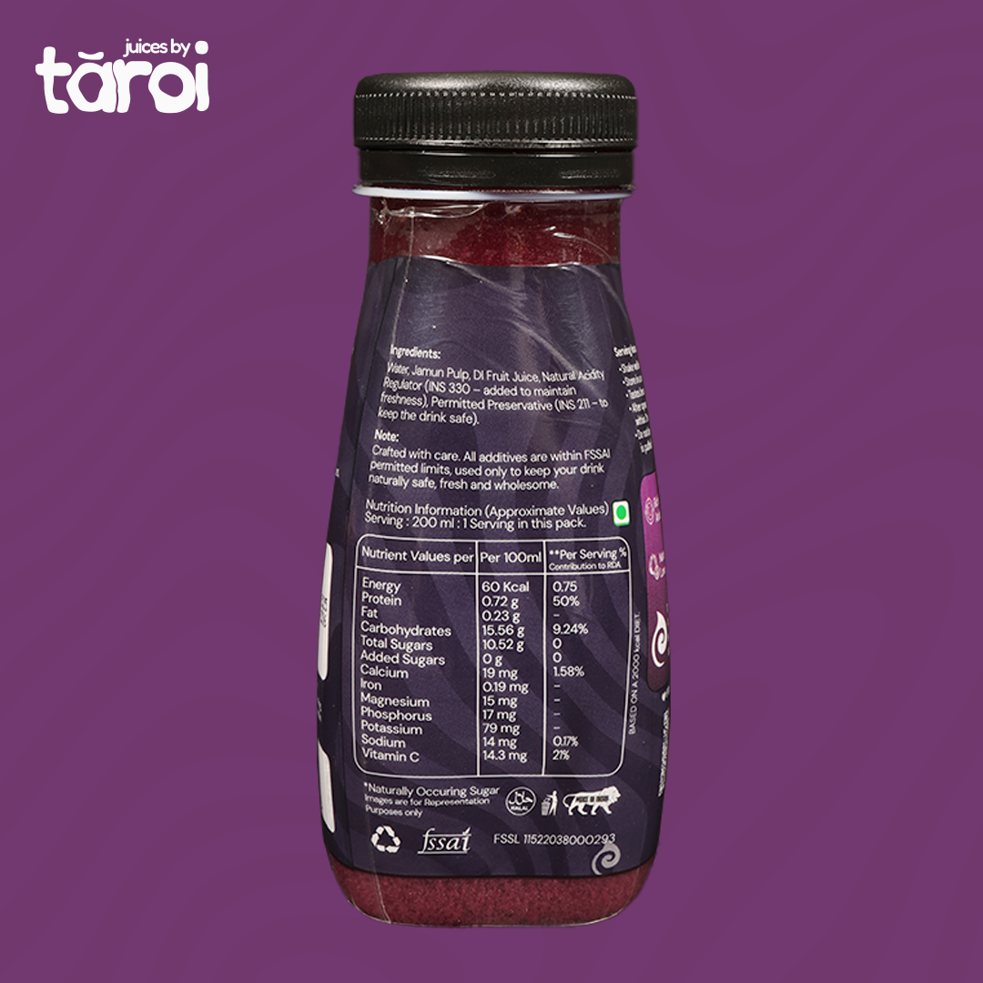 Tāroi Jamun Juice – 200 ml | Real Jamun Fruit, No Added Sugar