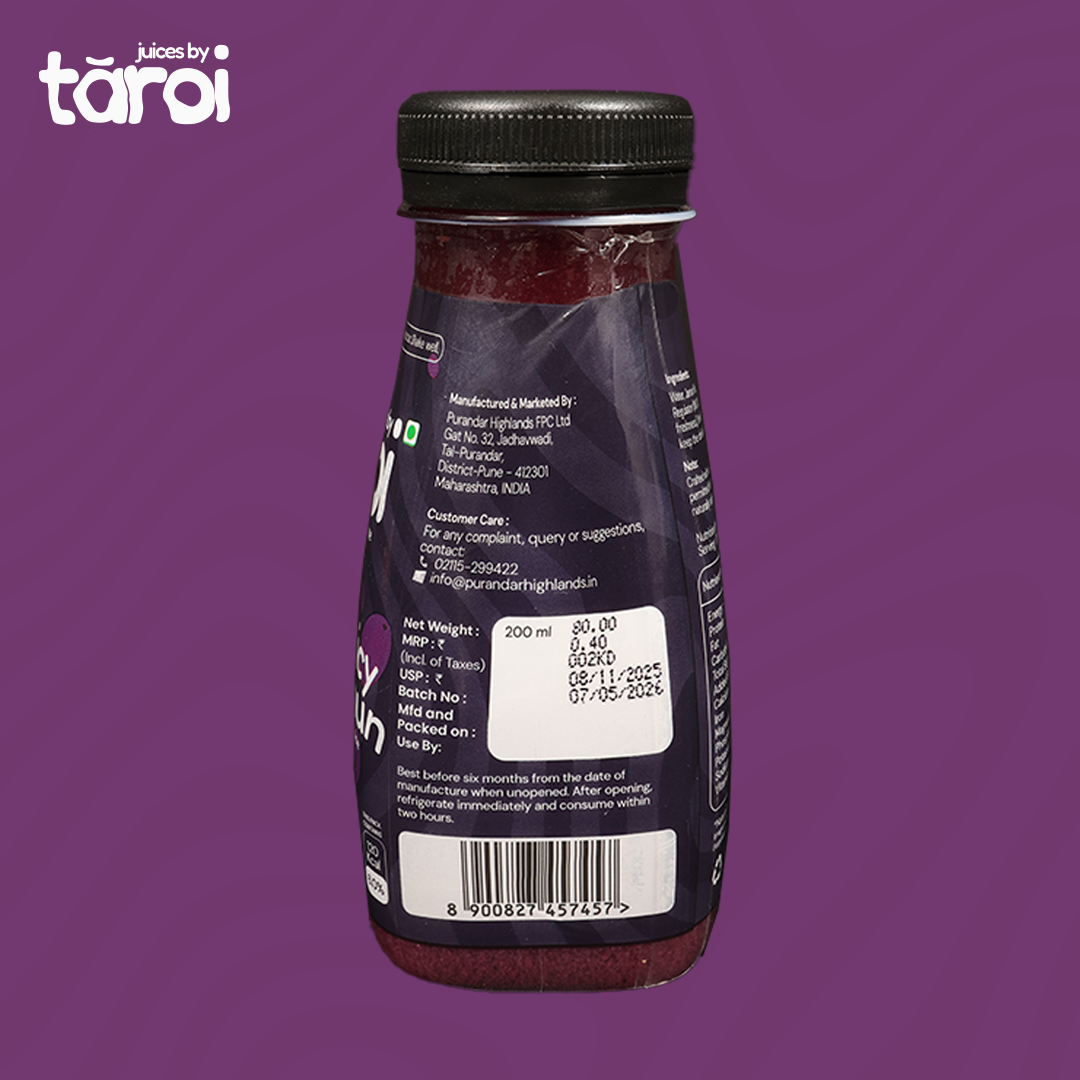 Tāroi Jamun Juice – 200 ml | Real Jamun Fruit, No Added Sugar