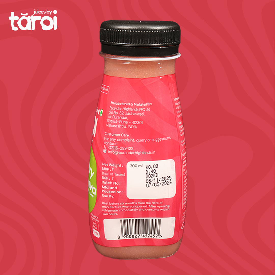 Tāroi Red Guava Juice – 200 ml | Real Guava Juice, No Added Sugar