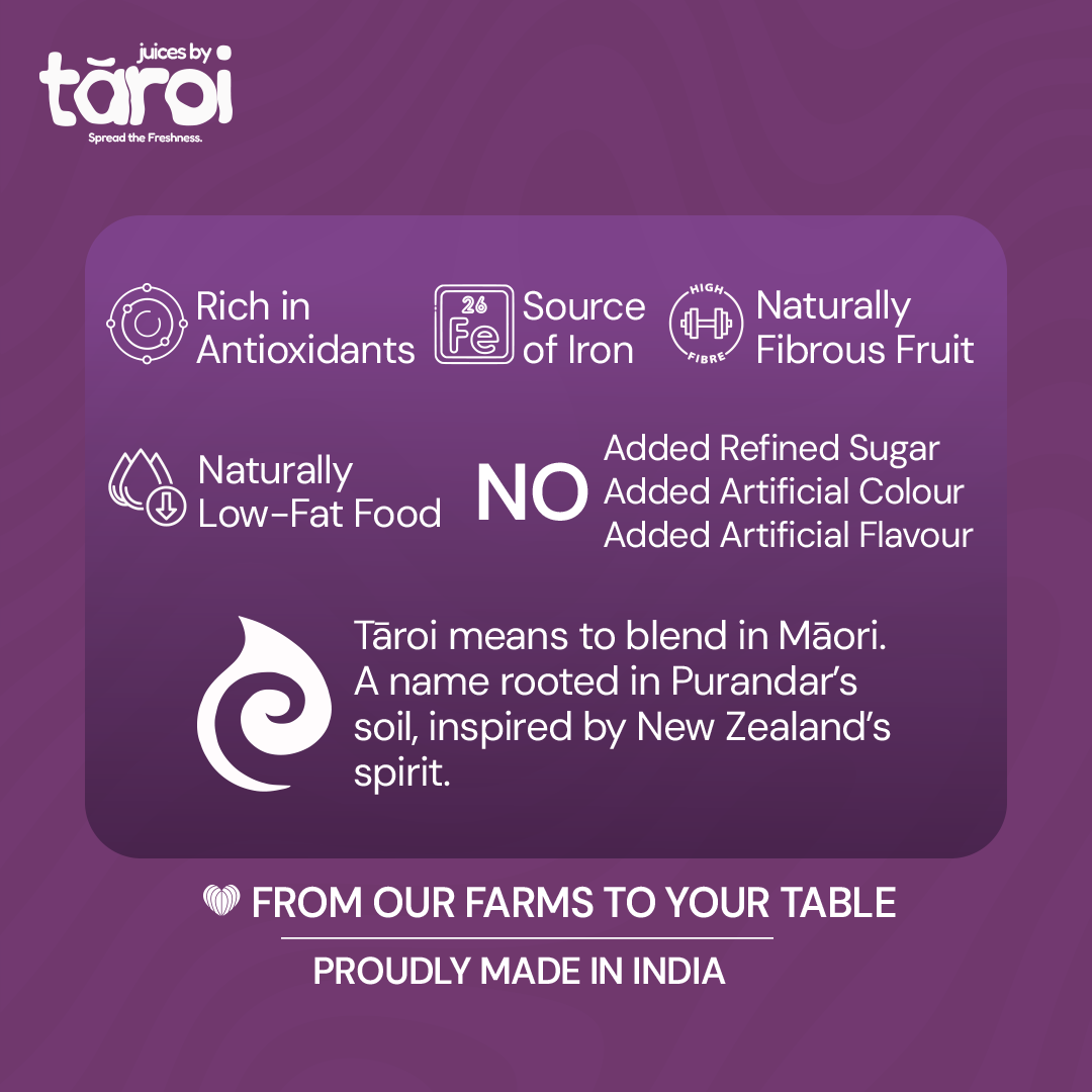 Tāroi Jamun Juice – 200 ml | Real Jamun Fruit, No Added Sugar