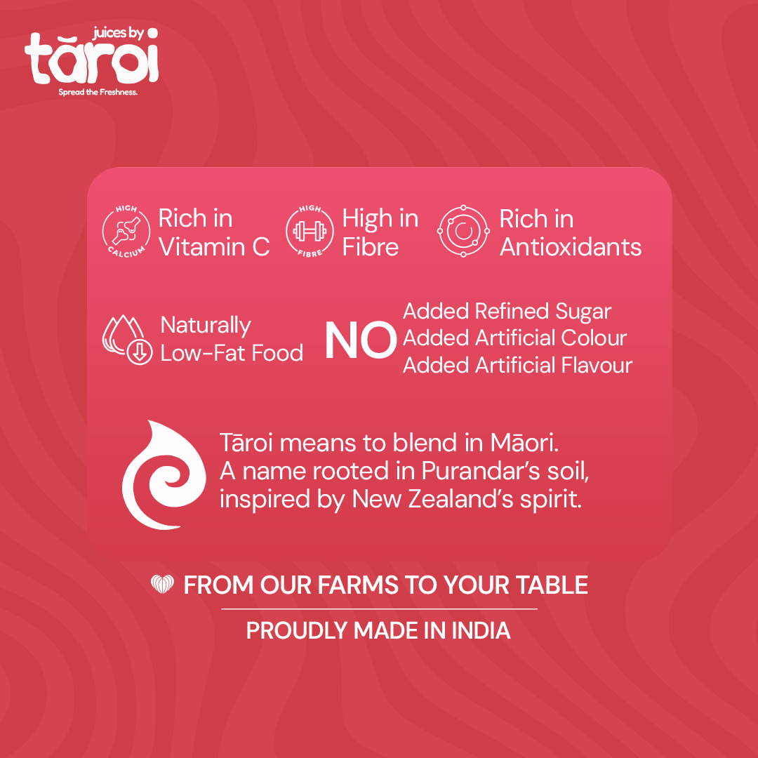 Tāroi Red Guava Juice – 200 ml | Real Guava Juice, No Added Sugar