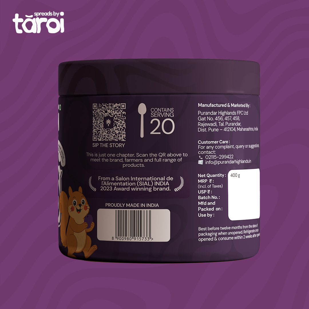 Taroi Jamun Spread – 400 g | Real Jamun Fruit Spread, No Added Sugar