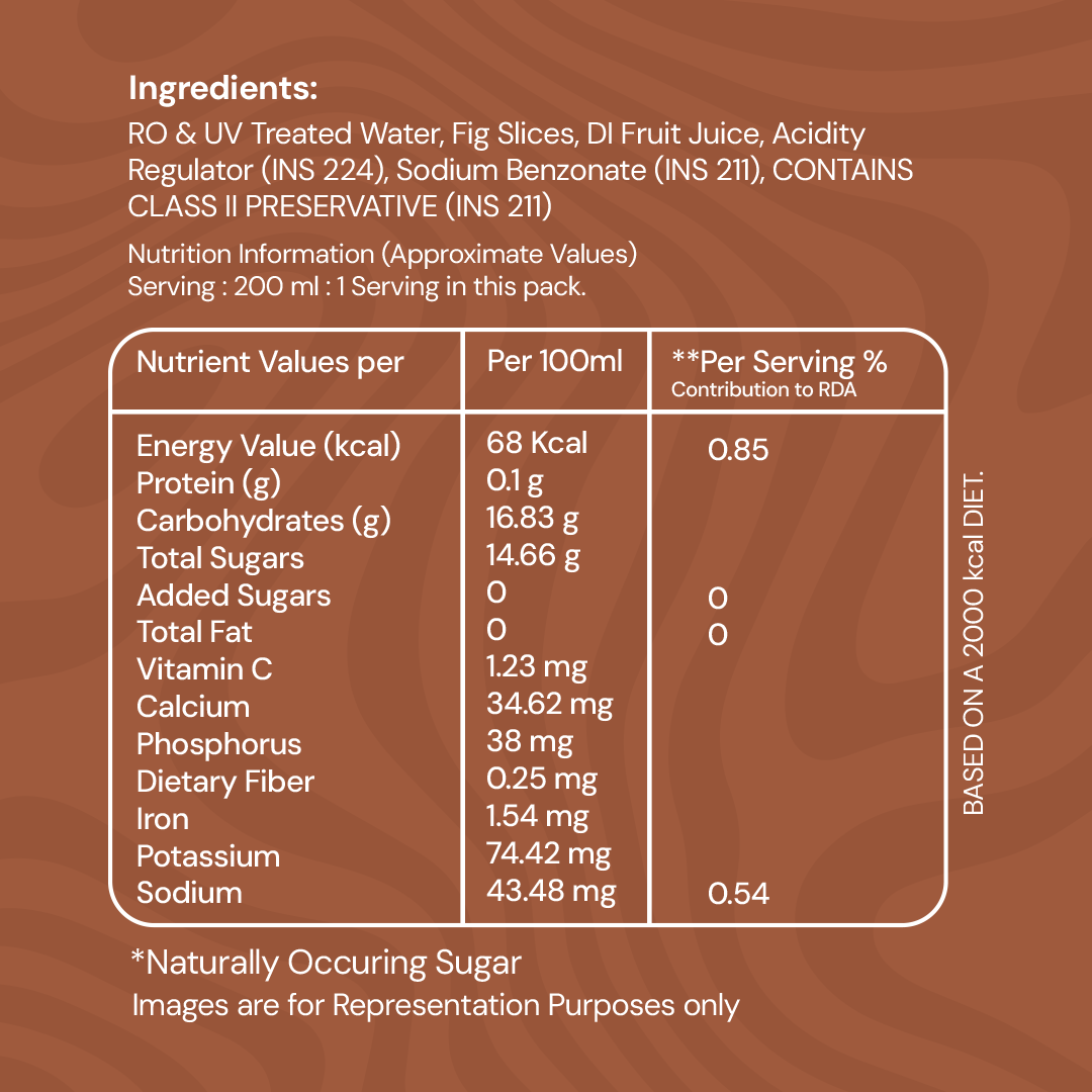 Tāroi Super Fig Juice – 200 ml | Real Fruit, No Added Sugar