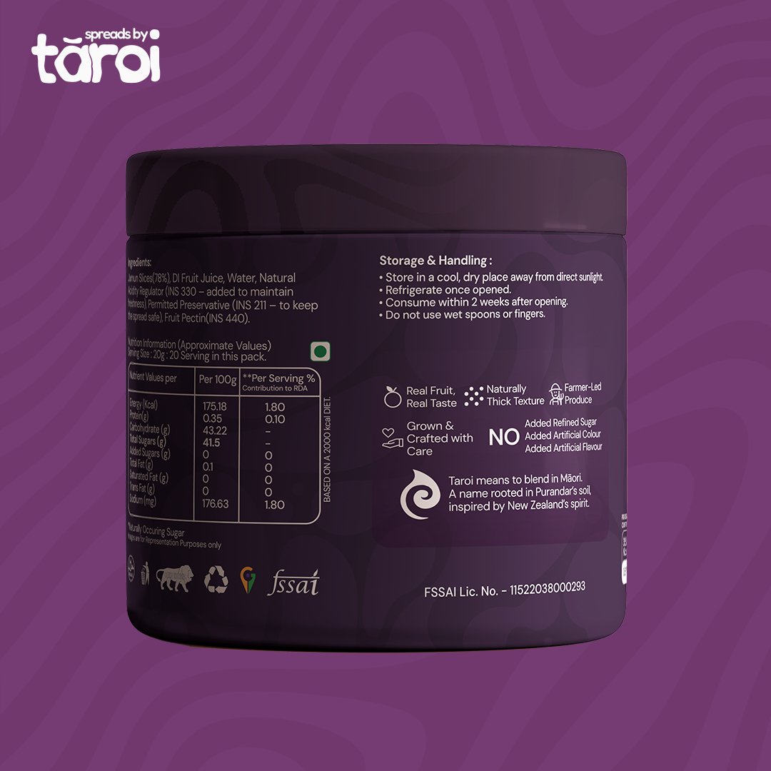 Taroi Jamun Spread – 400 g | Real Jamun Fruit Spread, No Added Sugar